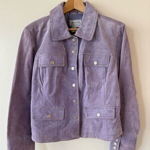 Vintage Lilac Suede Leather Jacket